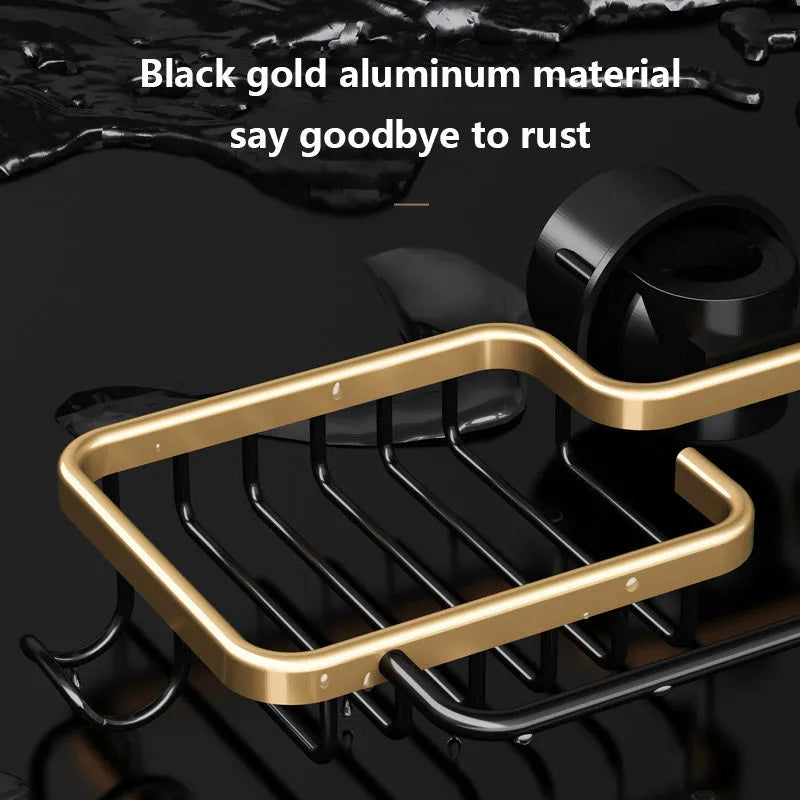 Kitchen faucet rack drain basket in silver, no drilling space aluminium storage