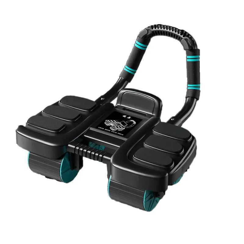 Automatic rebound abdominal wheel for home fitness in black colour