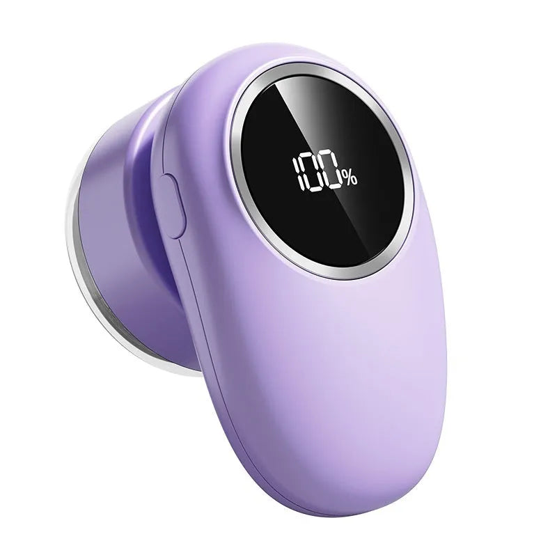Beige and purple digital fur ball trimmer units with different numbers of cutter heads on display.