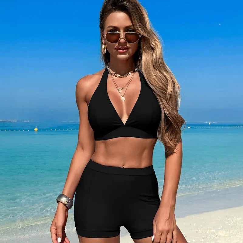 Women's sleeveless two-piece bikini swimsuit in a choice of colours.