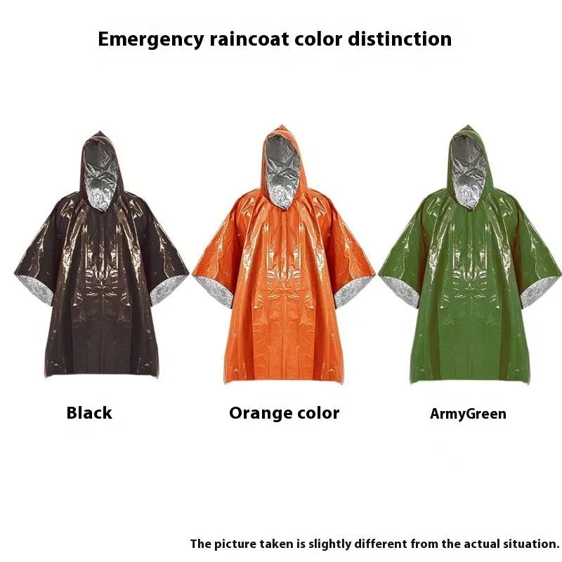 Marathon Wild lightweight raincoat laid flat, showing orange and army green colour options.