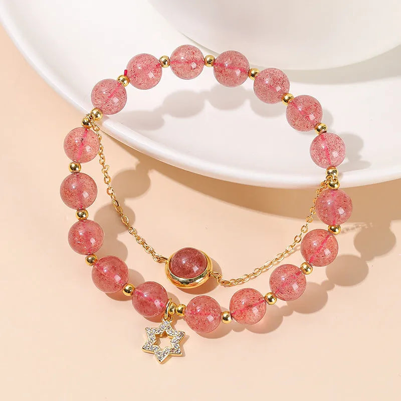 Green natural crystal jade bracelet with Chinese New Year design for women
