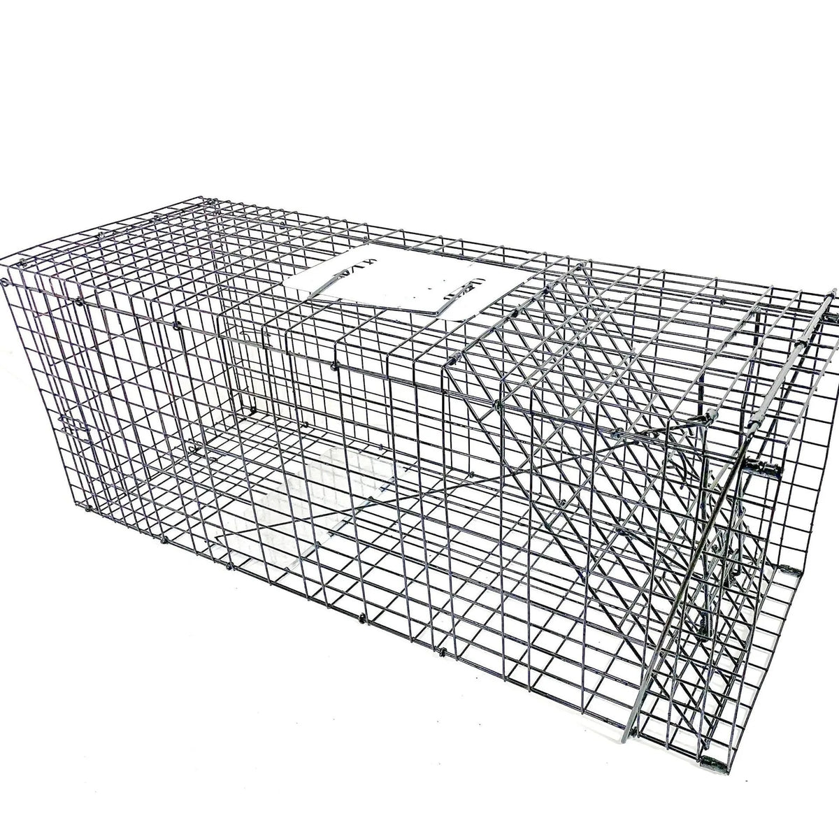Fully automatic foldable steel cat trap cage in galvanised or black finish, sizes 60x20x18cm, 65x26x23cm, 80x32x28cm
