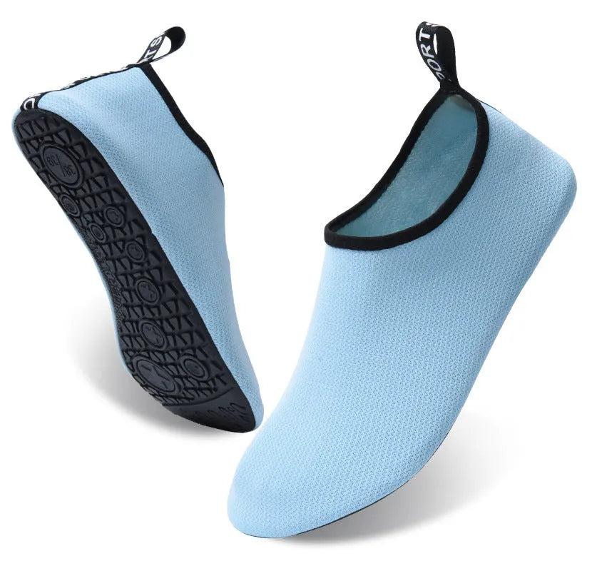 Non-slip beach shoes with mesh upper and TPR sole in multiple colour options