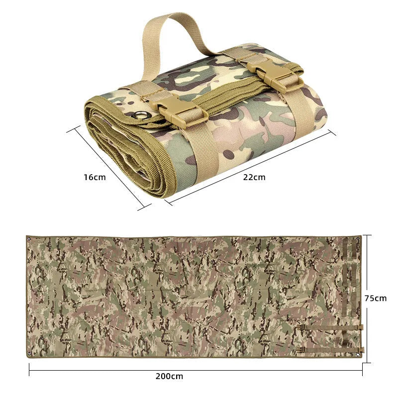 Tactical camping shooting mat 200x75cm in army green colour made from waterproof Oxford cloth