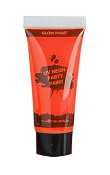 25ml squeeze tube of neon green face and body paint pigment for festivals.