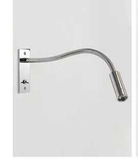 Embedded aluminium wall lamp in sand nickel finish for bedside use with warm LED light