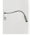 Embedded aluminium wall lamp in sand nickel finish for bedside use with warm LED light