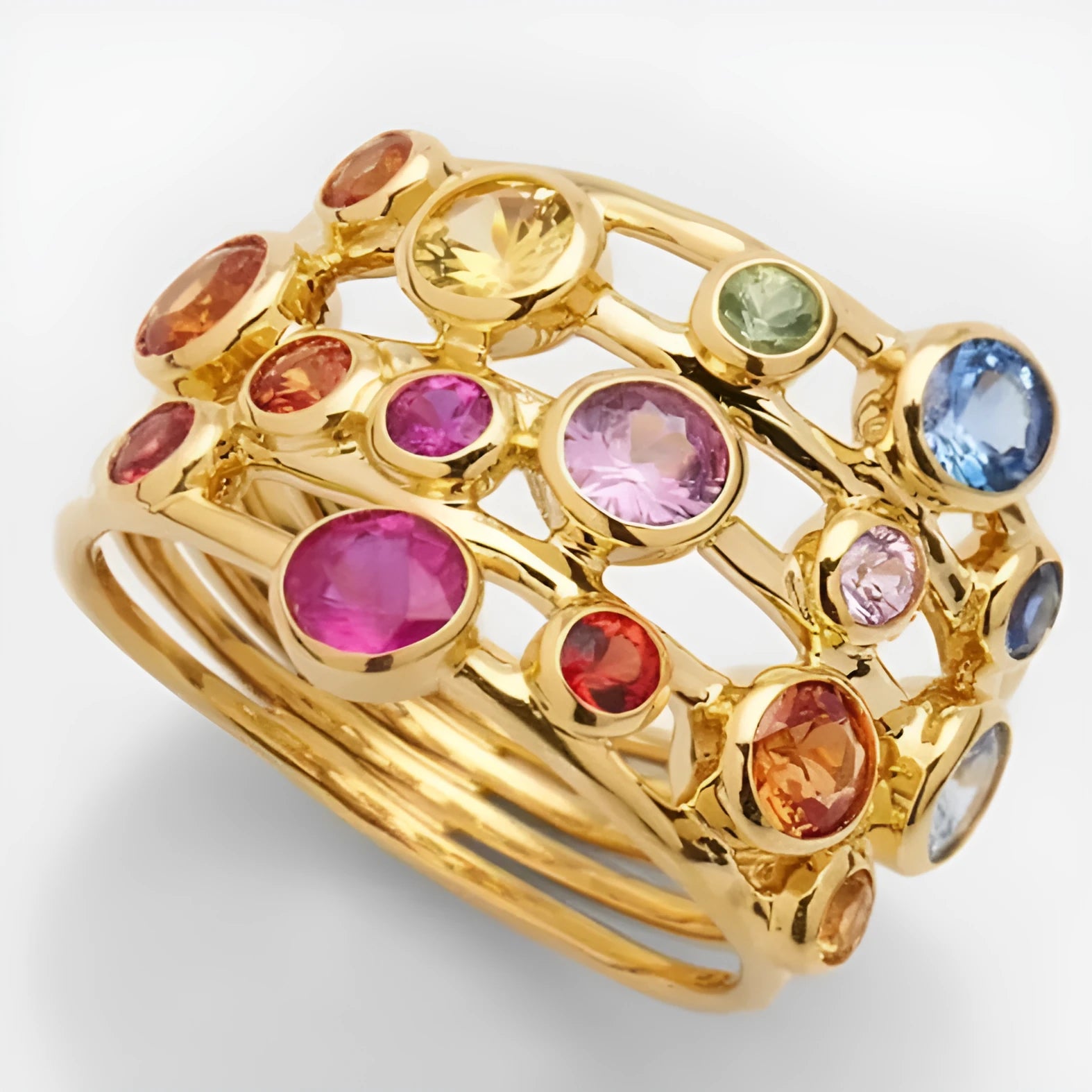 Gold geometric alloy ring for women, fashion OL style, available in sizes No 6 to No 10