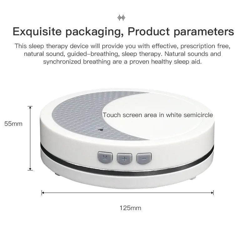 White USB-powered sleep aid instrument with timer and music functions for decompression.