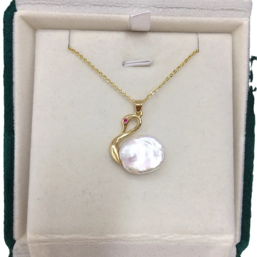 Baroque freshwater pearl necklace with gold finish copper base, 48cm length