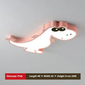 Cartoon dinosaur ceiling light with aluminium body and PVC shade measuring 48cm diameter