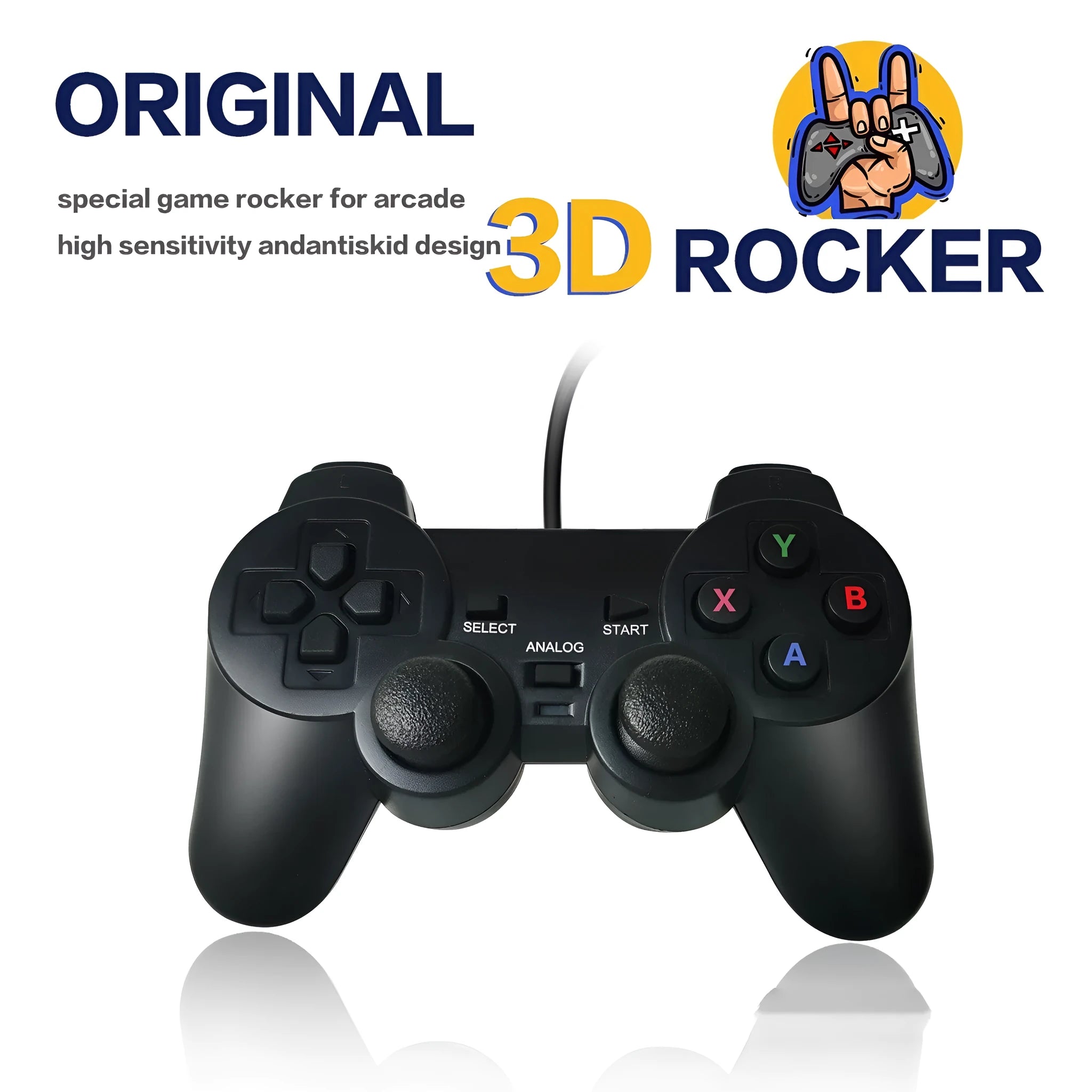 Wired USB game controller for Super ConsoleX and BoxArcade Box consoles in SNES handle colour
