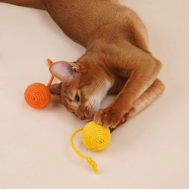 Cat toy set with teaser stick and catnip ball in multiple colour options