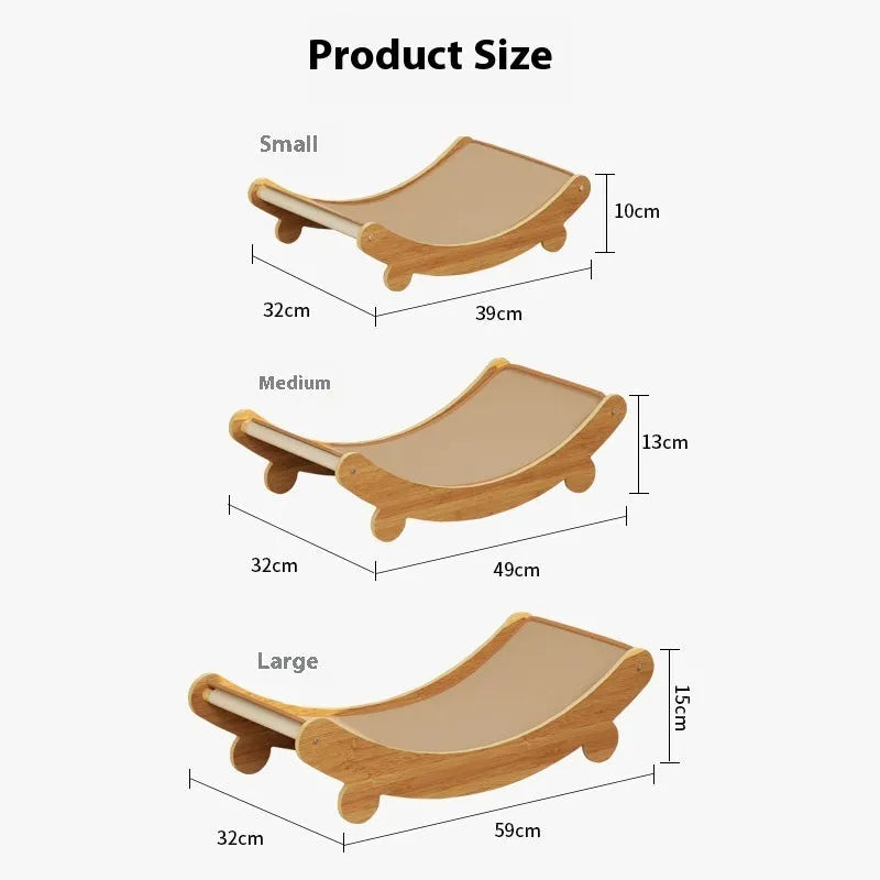 U-shaped sisal cat scratch board lounge chair in pastoral style with three size options