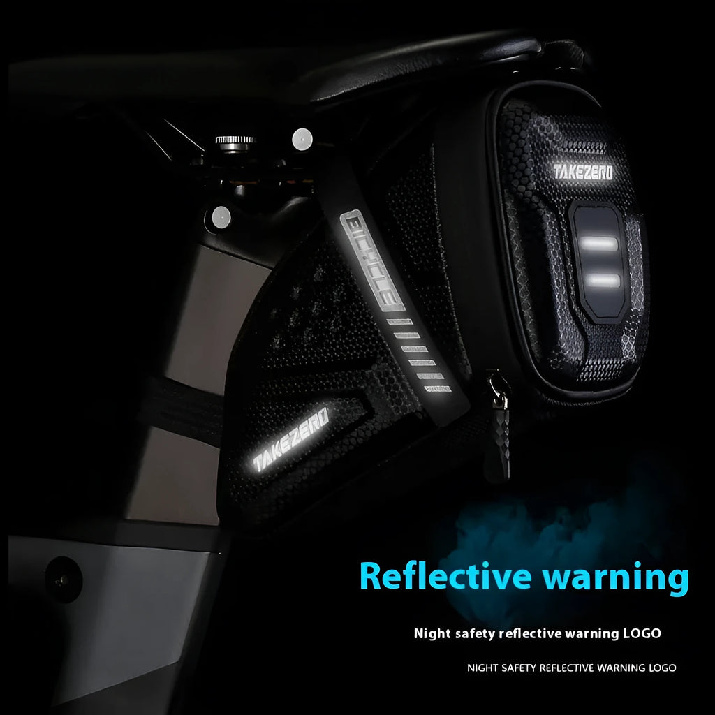 Black 1L bicycle saddle bag for mountain bike with fixture and fitting, tail bag for small tools
