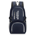 Outdoor folding travel backpack in multiple colours showing adjustable straps and 20-35L capacity.