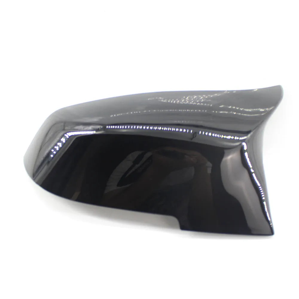 Pair of paint bright black modified horn-shaped rear-view mirror shells for BMW 3 Series and 4 Series F20 F30 models