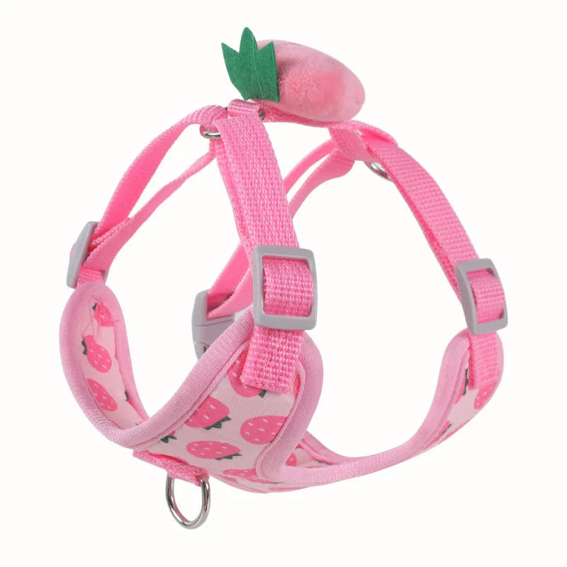Reflective dog walking vest with chest strap and built-in lead for small dogs