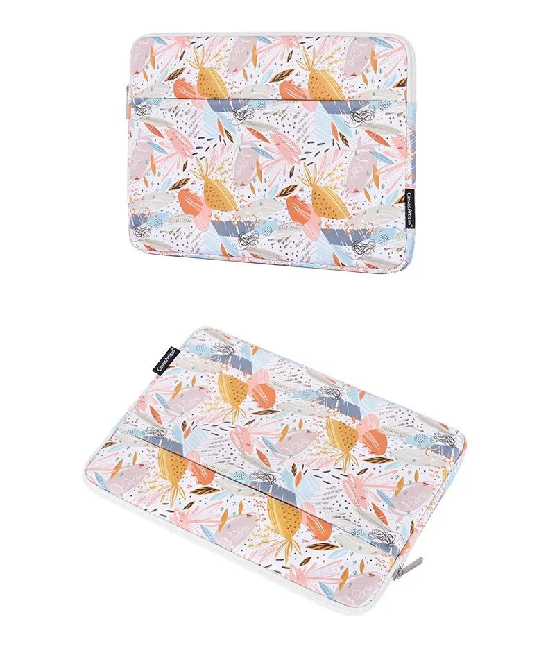 White PU leather waterproof 14 inch laptop inner bag or sleeve for anti-seismic protection.