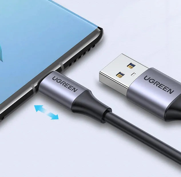 Black Lvlian 1 metre mobile phone charging and data cable with straight connectors.