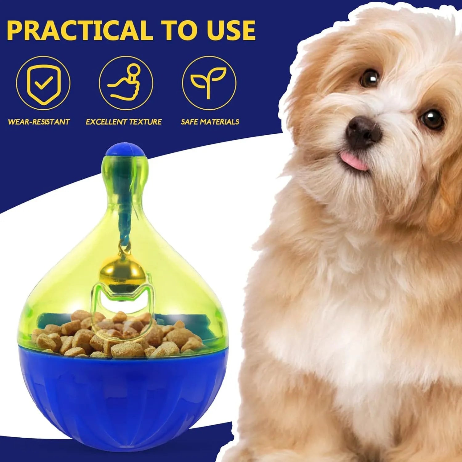 14cm tumbler-shaped pet treat dispenser for dogs and cats with leaker food system