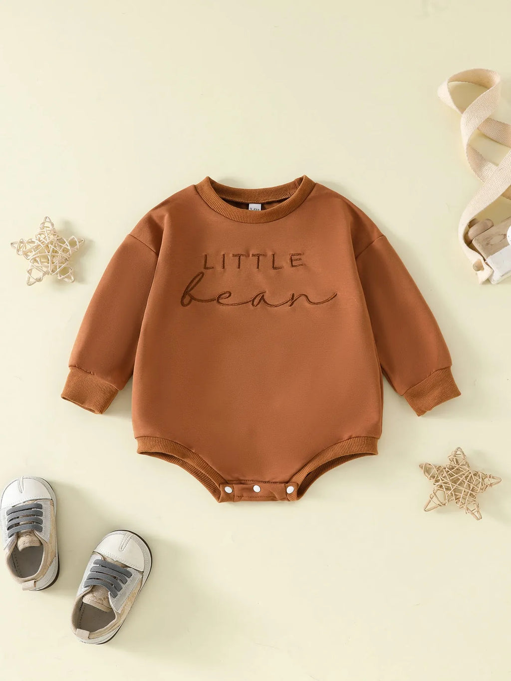 Children alphabet embroidery long-sleeve cotton jumpsuit in five colours for babies 0-18 months
