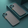 Frosted hard plastic iPhone case with fine hole pattern and full camera lens protection