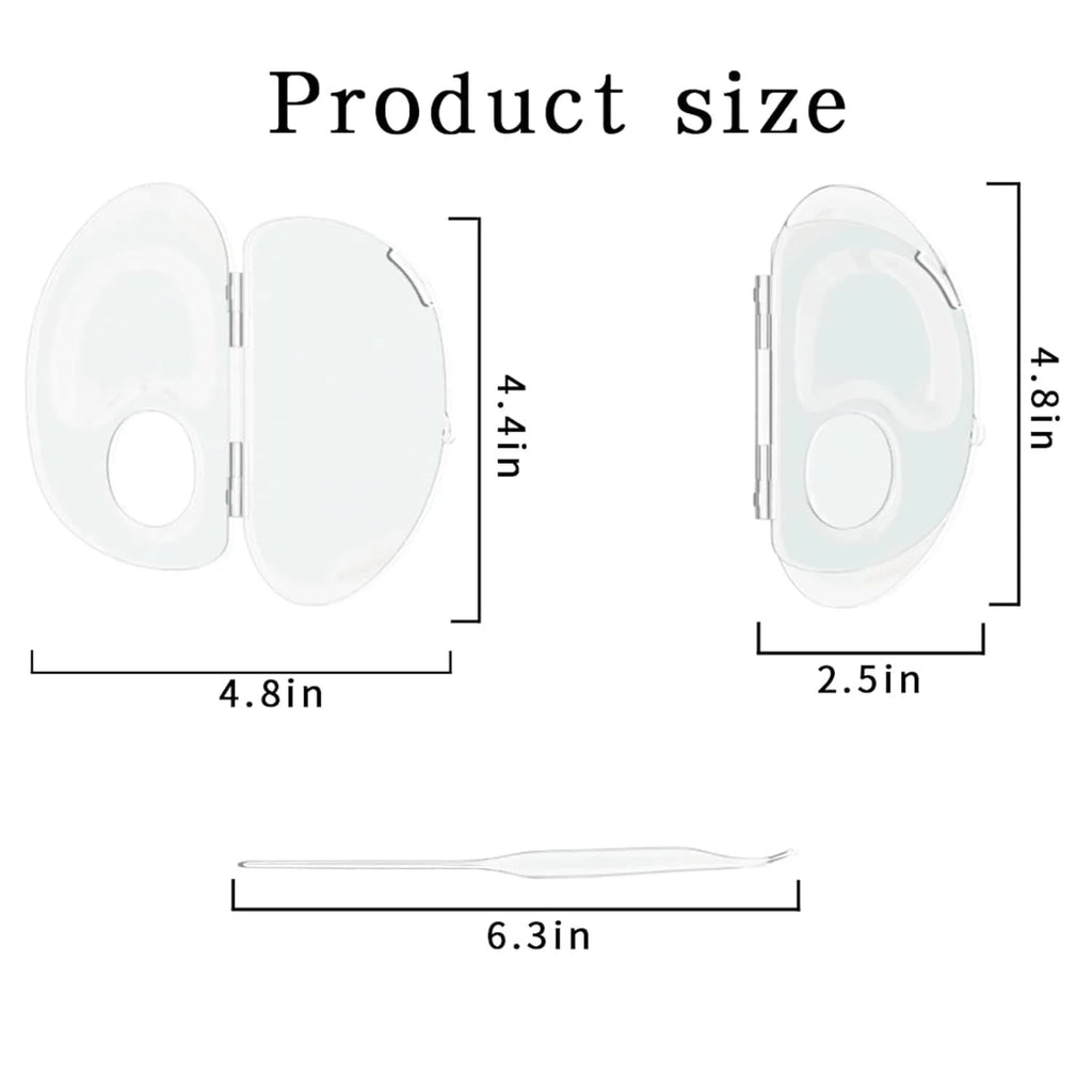 Transparent acrylic makeup mixing palette with colour test areas and storage grooves