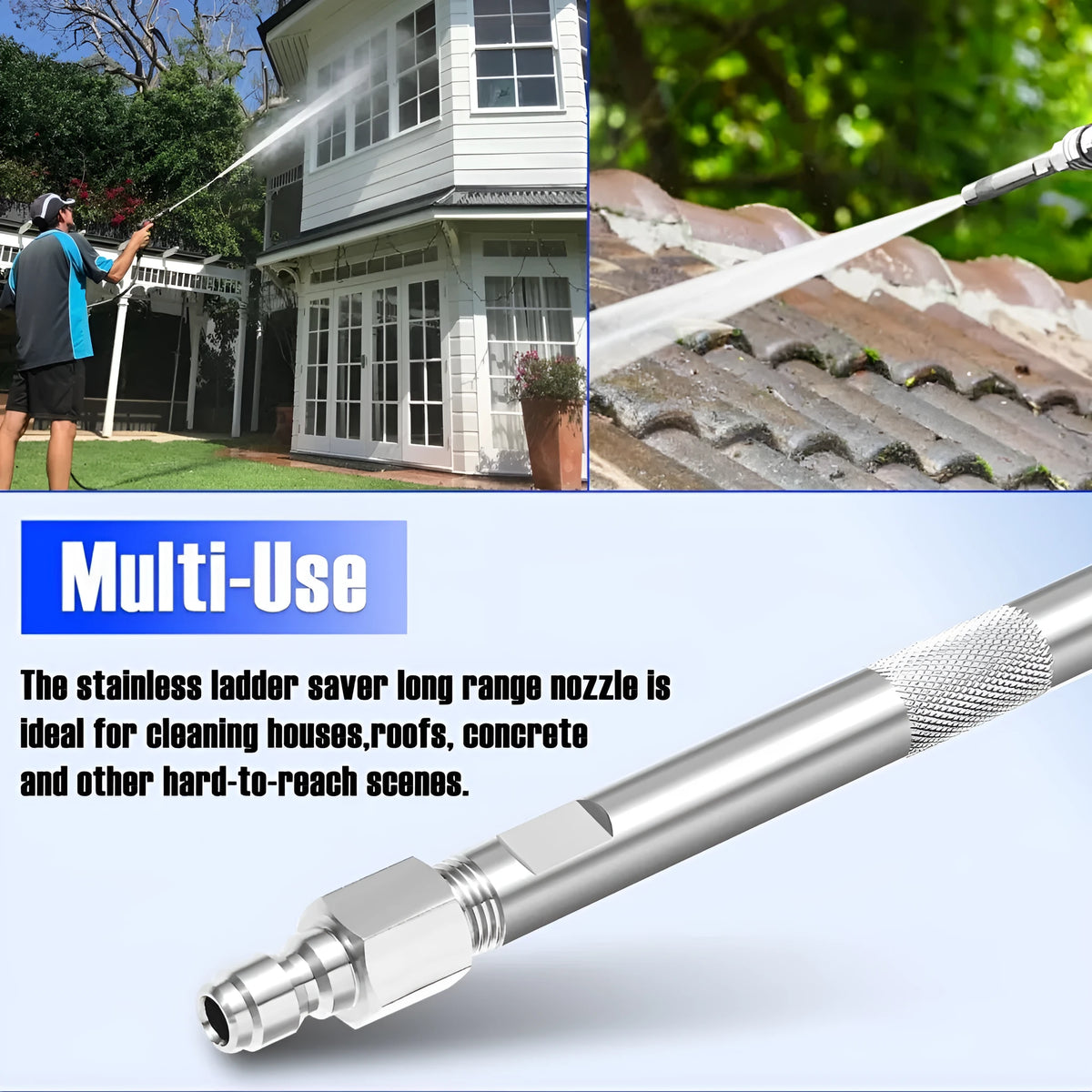 High pressure cleaning machine remote chemical nozzle in stainless steel, 17 x 3 x 3 cm, single head