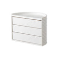 Rotating cosmetics storage box in white or pink, plastic, 27x15.5x19.5cm, for makeup and toiletries.