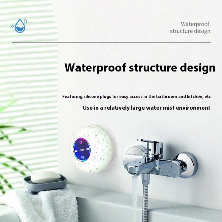 BTS07 large suction cup waterproof Bluetooth speaker with LED light in six colour options.
