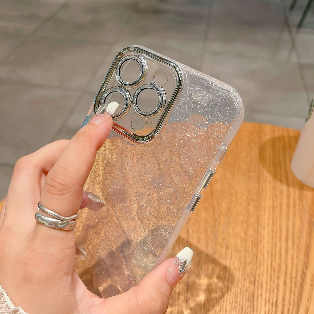 Corrugated PC phone case with lens protector for iPhone, shockproof anti-fall, available in multiple colours