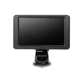 Black portable vehicle-mounted MP5 player with 7-inch LCD screen on a car dashboard bracket.