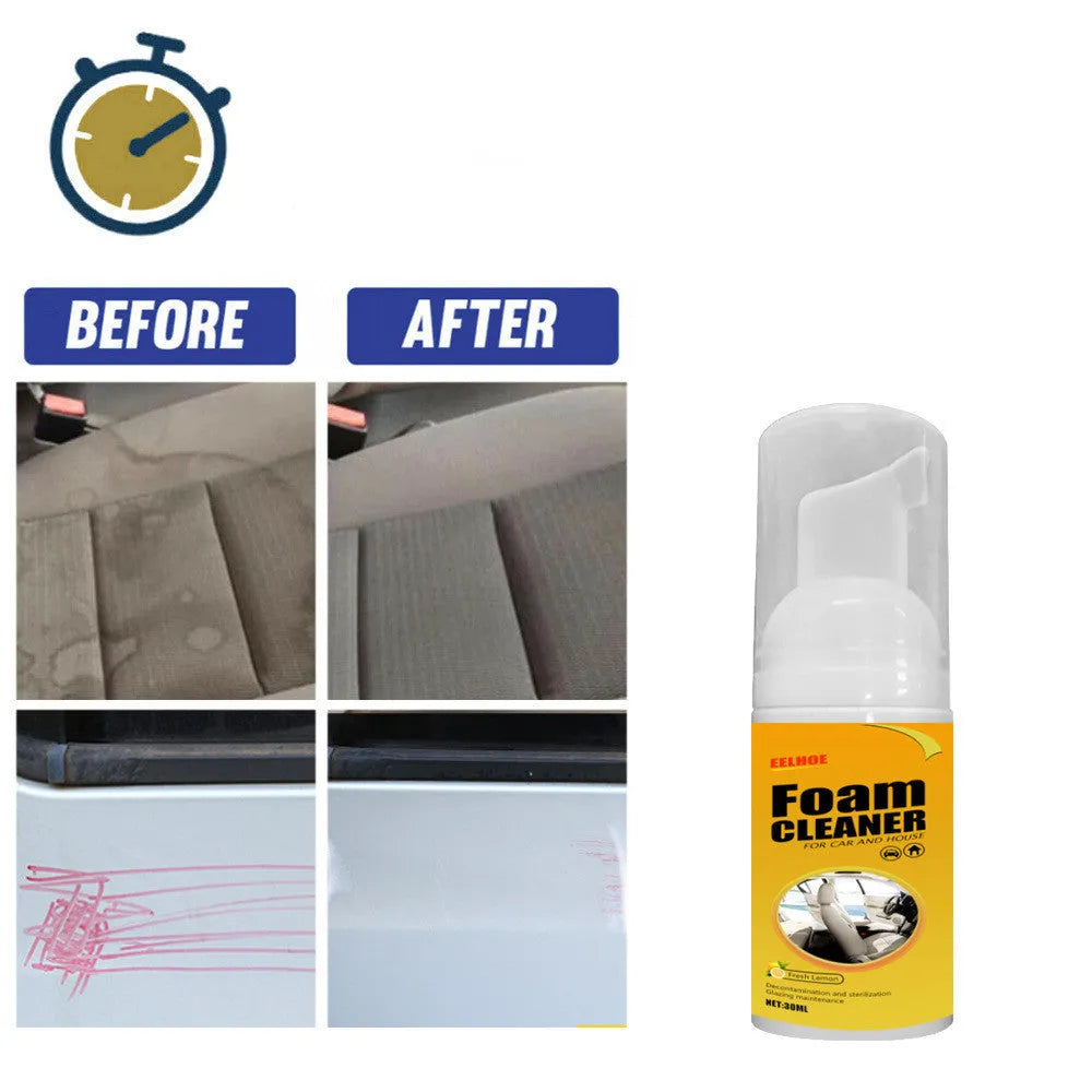 30ml multi-purpose foam cleaner bottle for car interior ceiling seat and upholstery cleaning, size 112x35mm