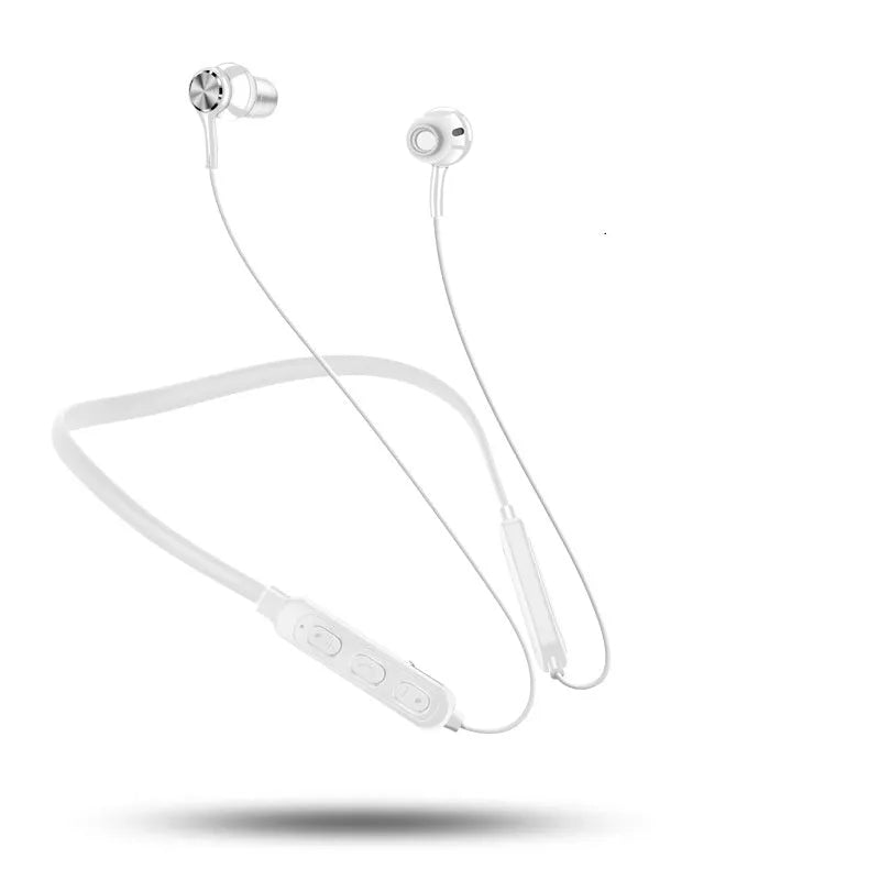 G03 black neckband sports Bluetooth earphones shown with USB charging cable.