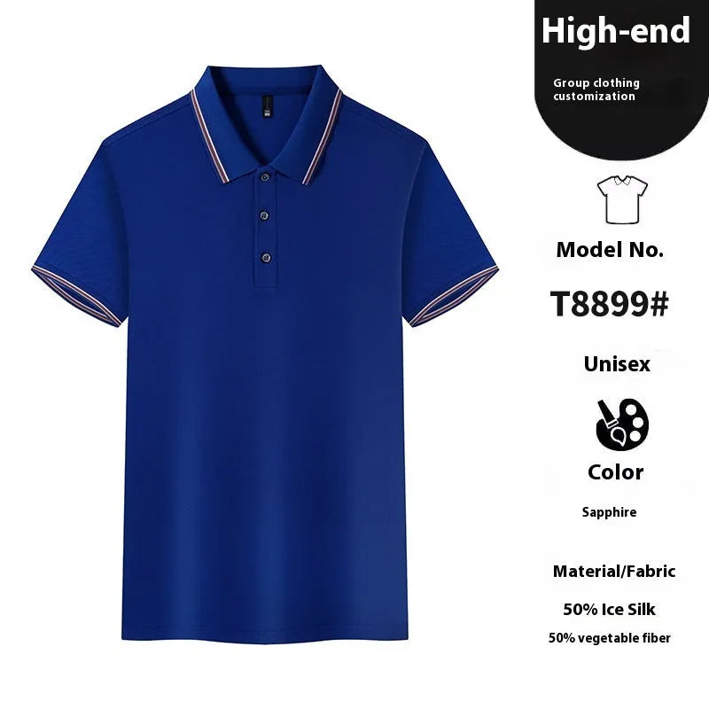 Ice silk polo shirt in army green colour with copper ammonia fibre construction