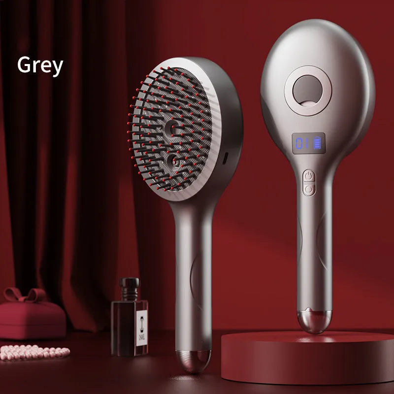 Electric Massage Comb with Vibration Red Light Hair Care 300mAh Rechargeable ABS Handheld Comb, Gray, Black or Pink, 35W Power