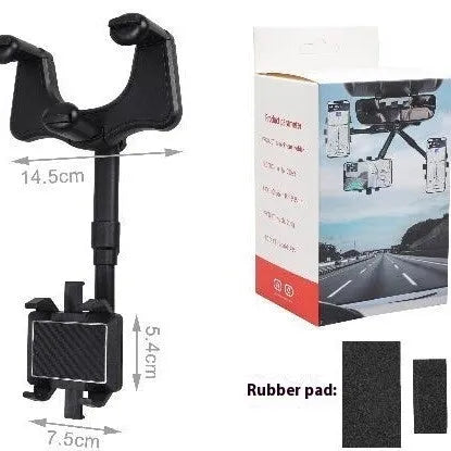 Black plastic mobile phone holder navigation bracket with anti-shake shockproof design, Mirror 5 generation