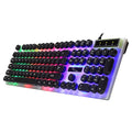 White mechanical gaming keyboard with RGB backlighting and 104-key layout