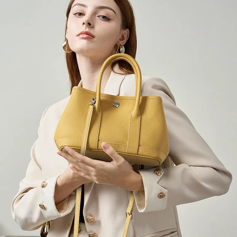 Genuine leather crossbody bag in soft first layer cowhide, horizontal square shape, available in multiple colours