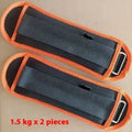 Steel sand weighted leggings for hands and legs, available in 1kg 2kg 3kg, colours black, black orange, black blue.
