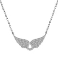 Women's 925 sterling silver wings fashion necklace with electroplated finish, two colour options