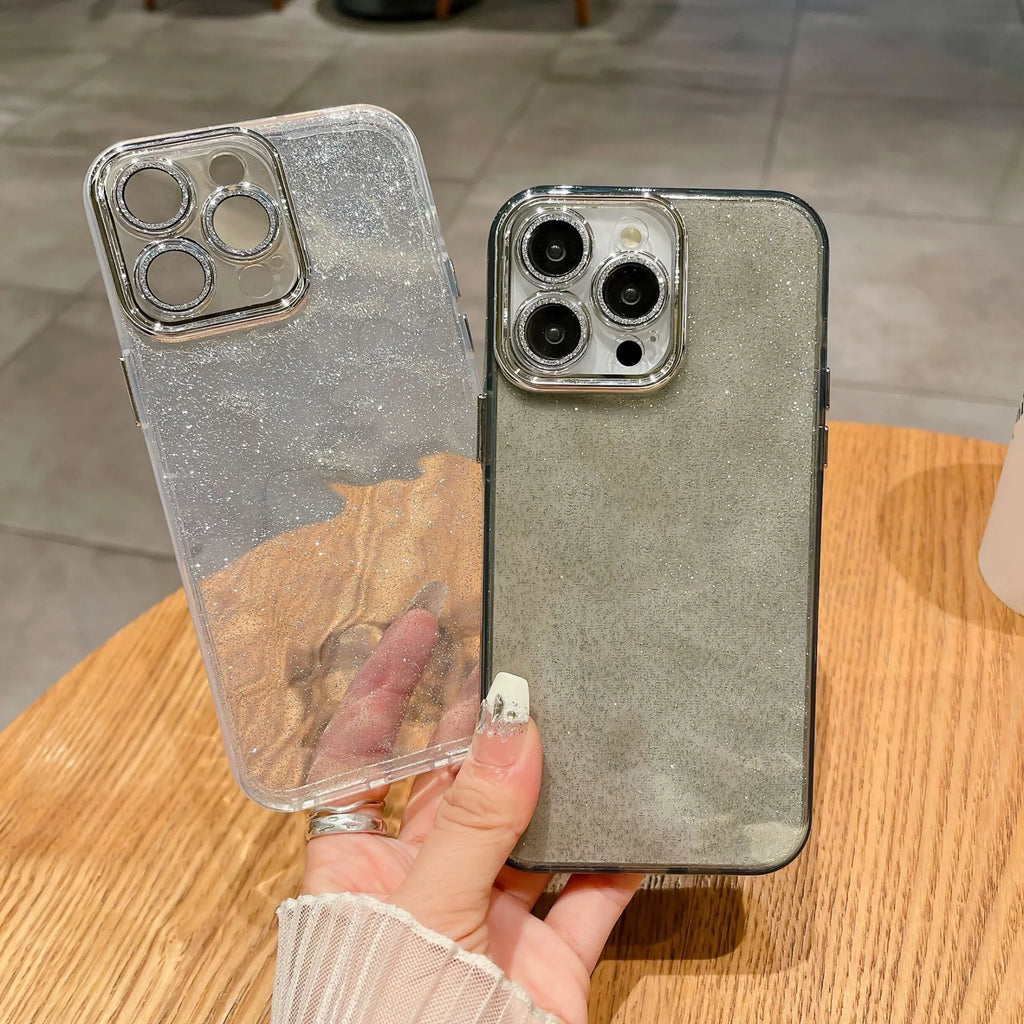Corrugated PC phone case with lens protector for iPhone, shockproof anti-fall, available in multiple colours
