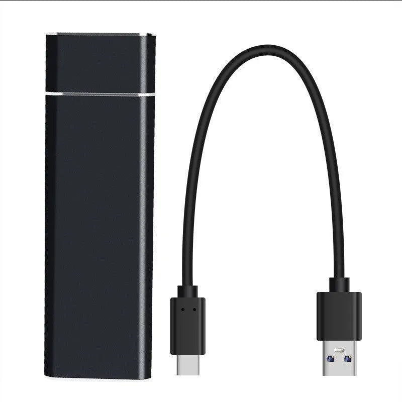 Sapphire blue portable solid state external hard drive with USB cable