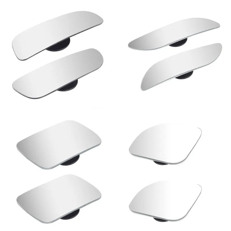 Glass adjustable blind spot mirror with angle adjustment bracket for car rearview mounting.