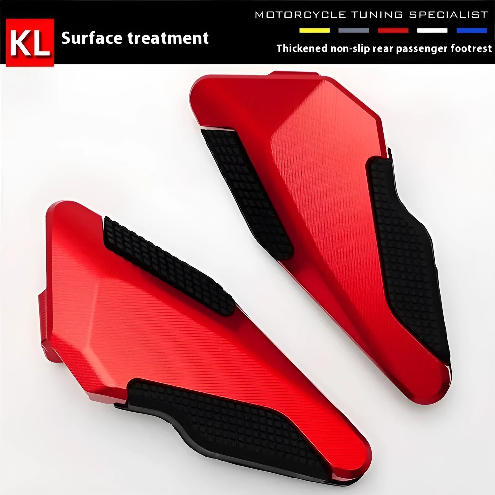 Red metal non-slip foot pedals for children electric vehicle passenger rear