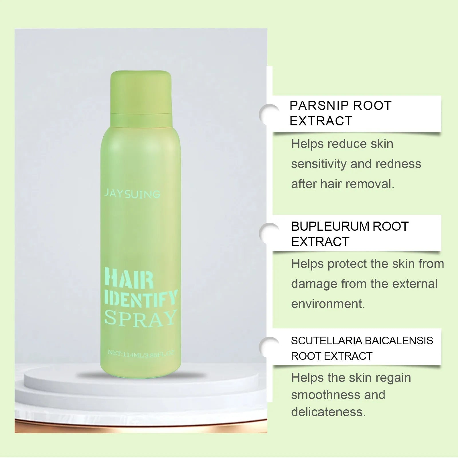 114ml bottle of Facial Hair Recognition Spray with botanical extracts for eyebrows.