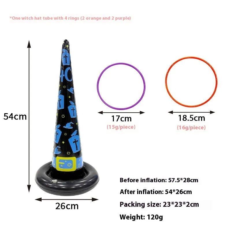 PVC inflatable throwing toy with octopus-shaped ferrule for Halloween games