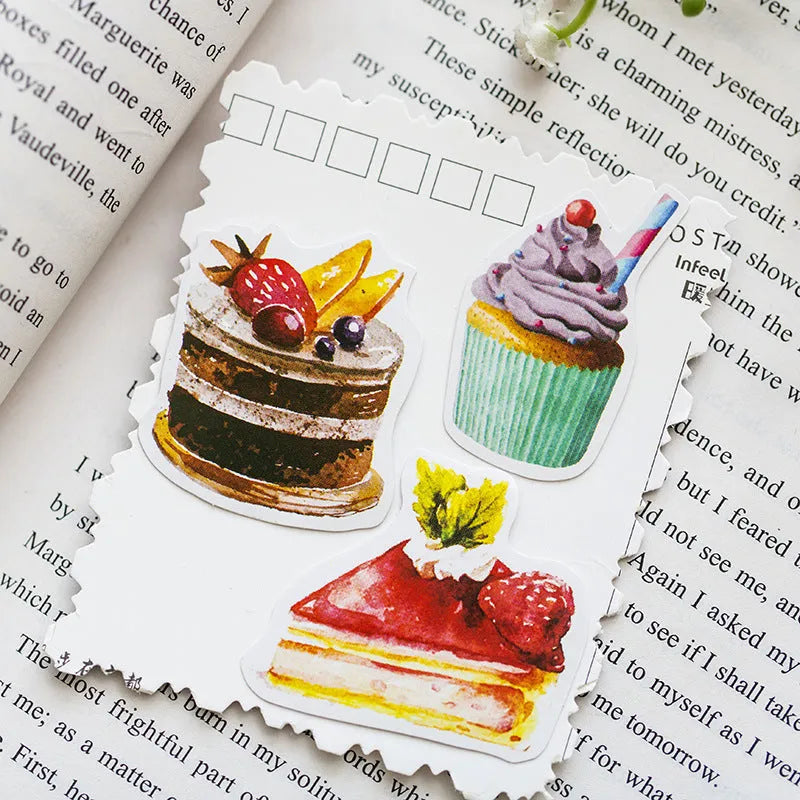 Yuxian hand ledger sweetheart cake shaped sealing paste stickers 50 pieces cute style printed